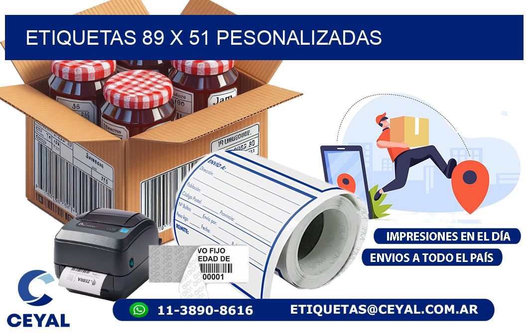 ETIQUETAS 89 x 51 PESONALIZADAS