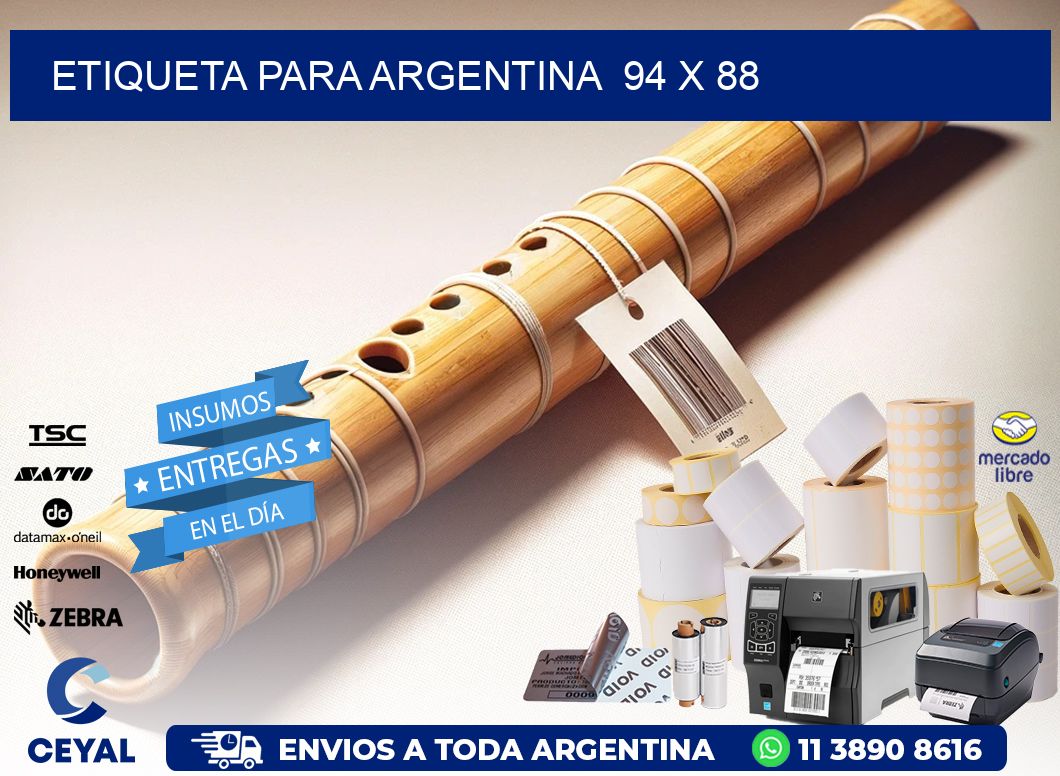 etiqueta para Argentina 94 x 88