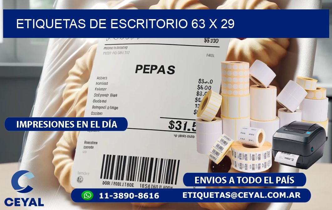 etiquetas de escritorio 63 x 29