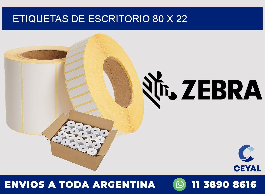 etiquetas de escritorio 80 x 22