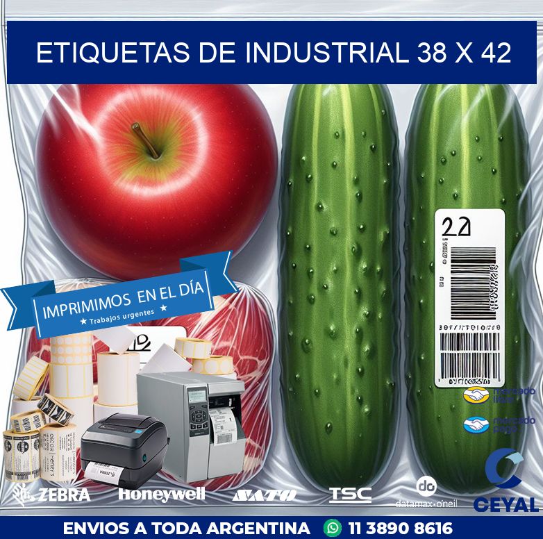 etiquetas de industrial 38 x 42