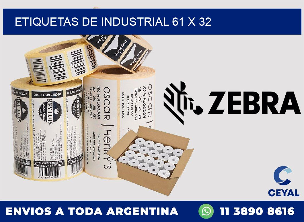 etiquetas de industrial 61 x 32