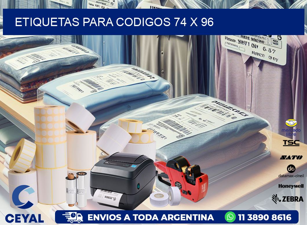 etiquetas para codigos 74 x 96