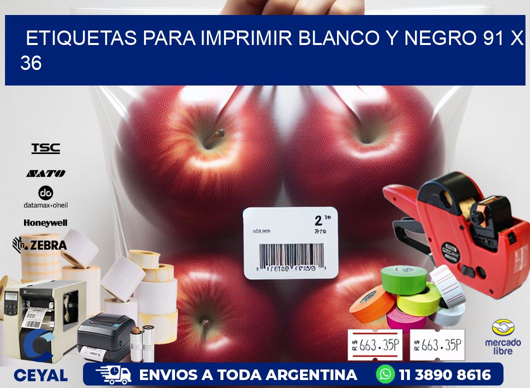 etiquetas para imprimir blanco y negro 91 x 36