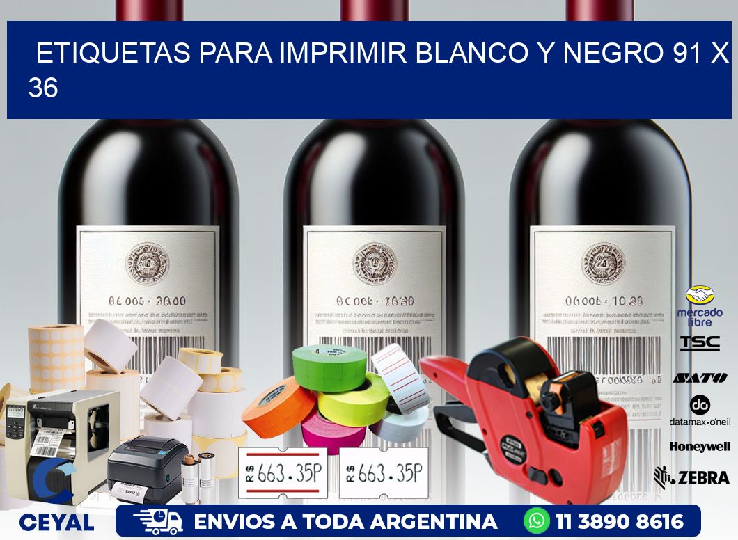 etiquetas para imprimir blanco y negro 91 x 36