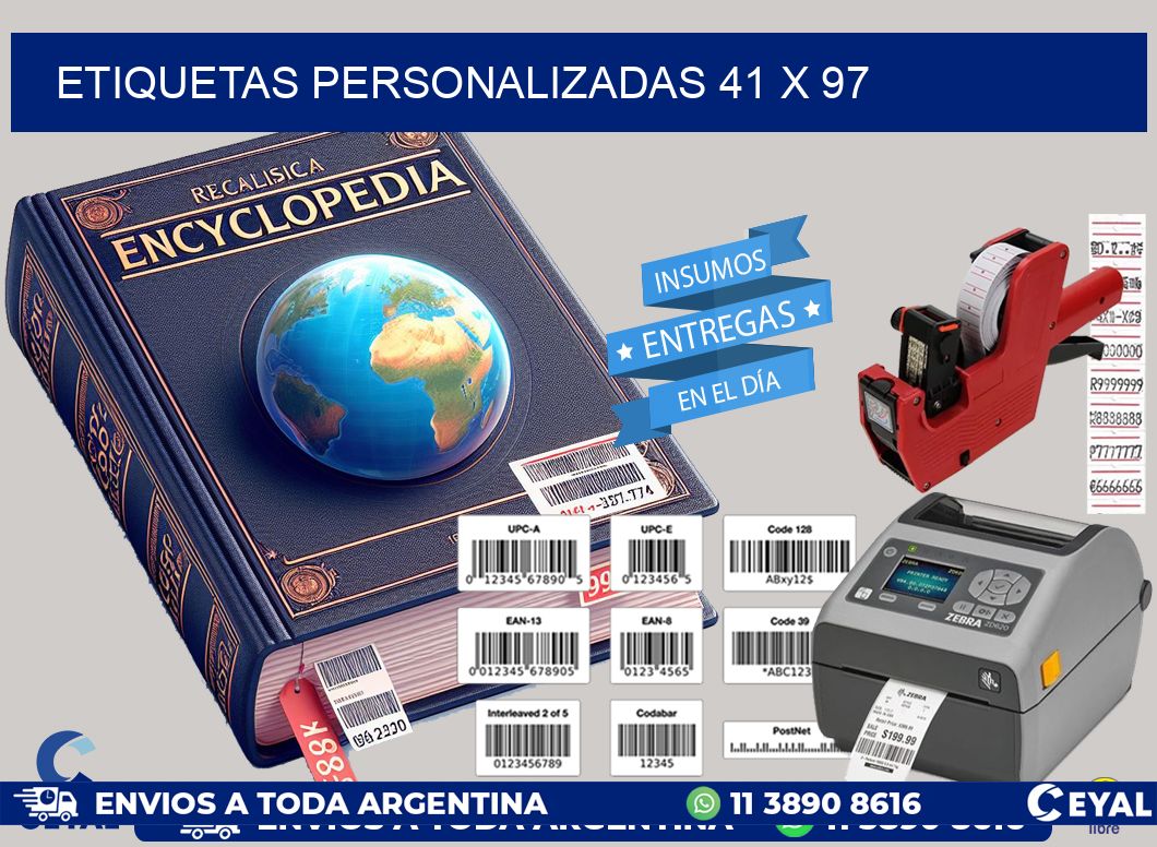 etiquetas personalizadas 41 x 97