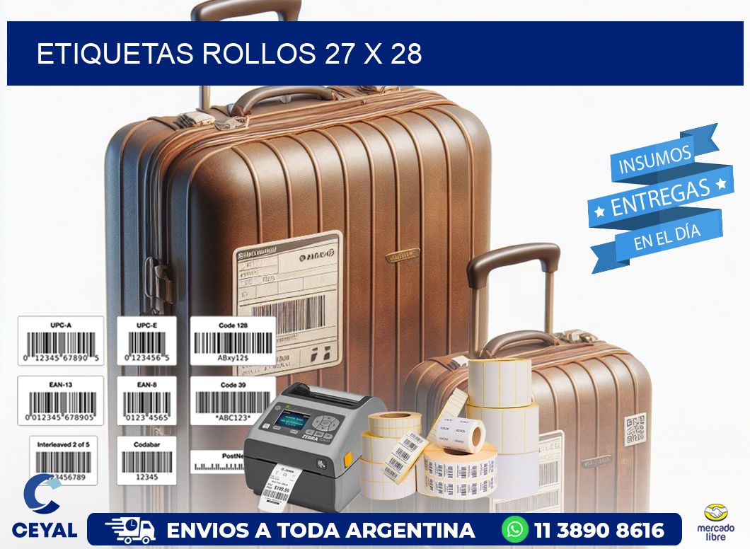 etiquetas rollos 27 x 28
