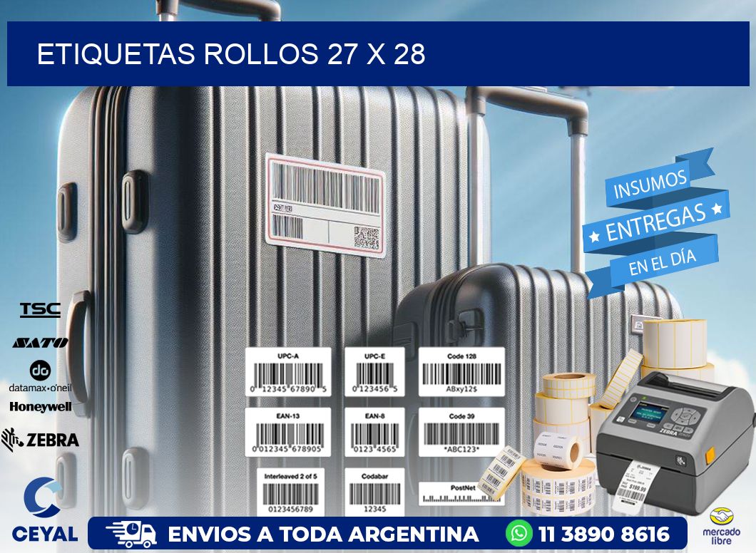 etiquetas rollos 27 x 28