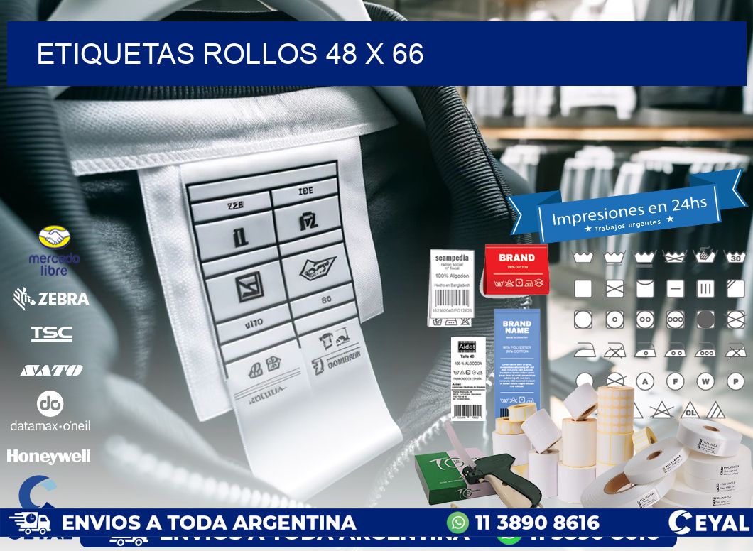 etiquetas rollos 48 x 66