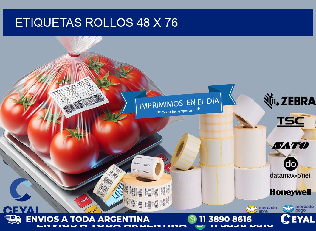 etiquetas rollos 48 x 76