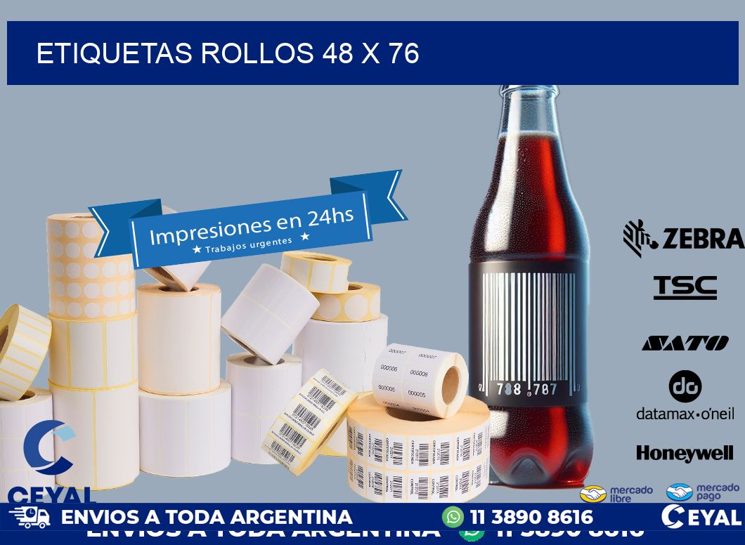etiquetas rollos 48 x 76