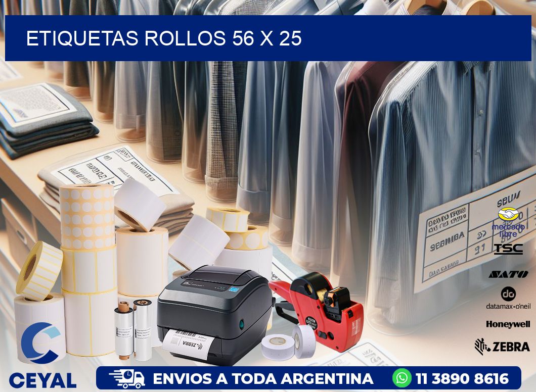 etiquetas rollos 56 x 25