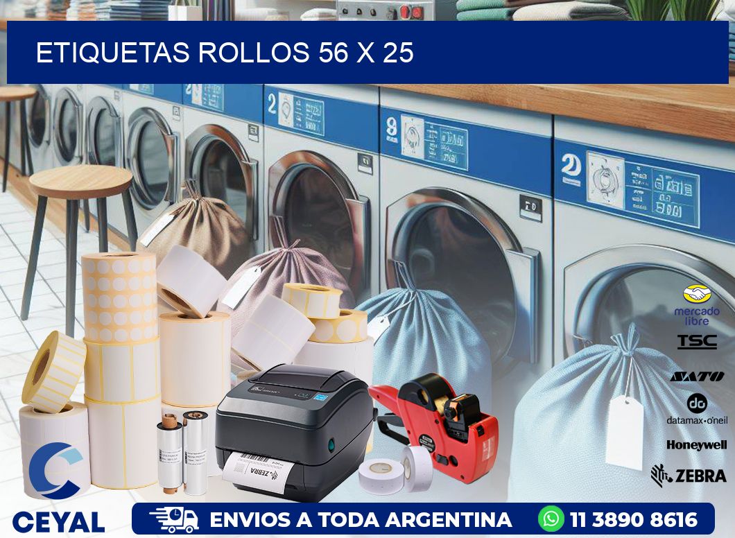 etiquetas rollos 56 x 25