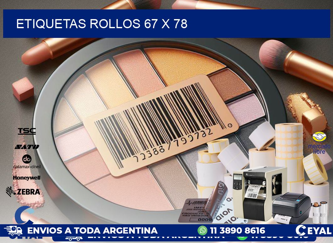 etiquetas rollos 67 x 78