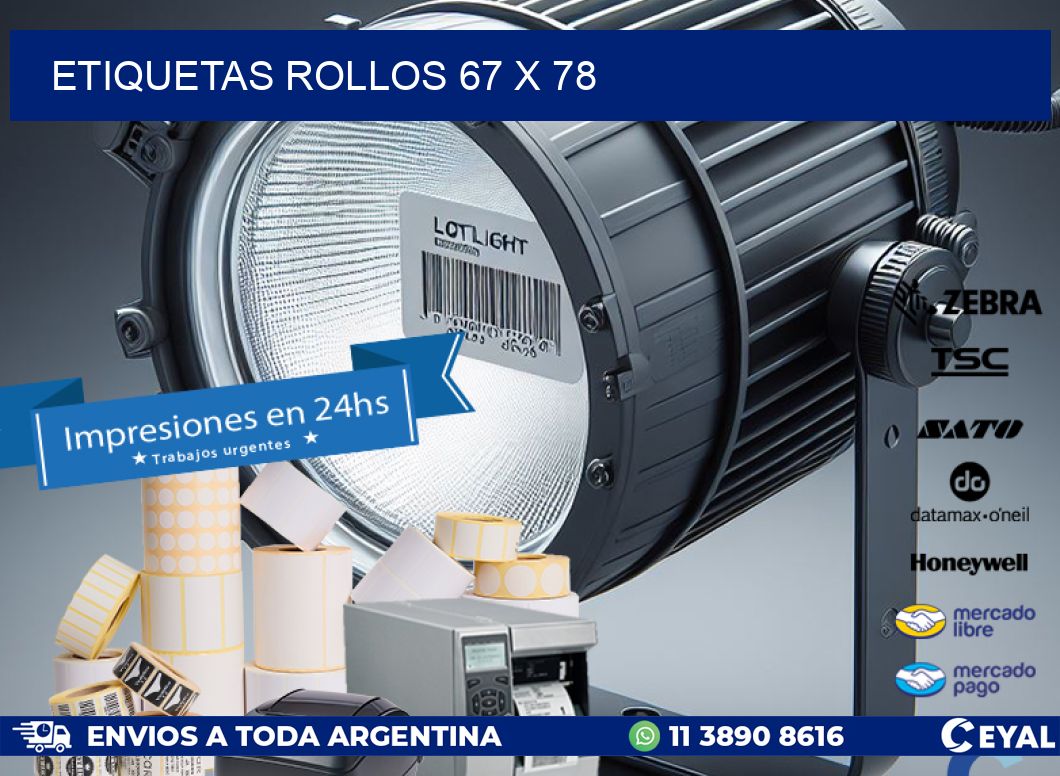 etiquetas rollos 67 x 78