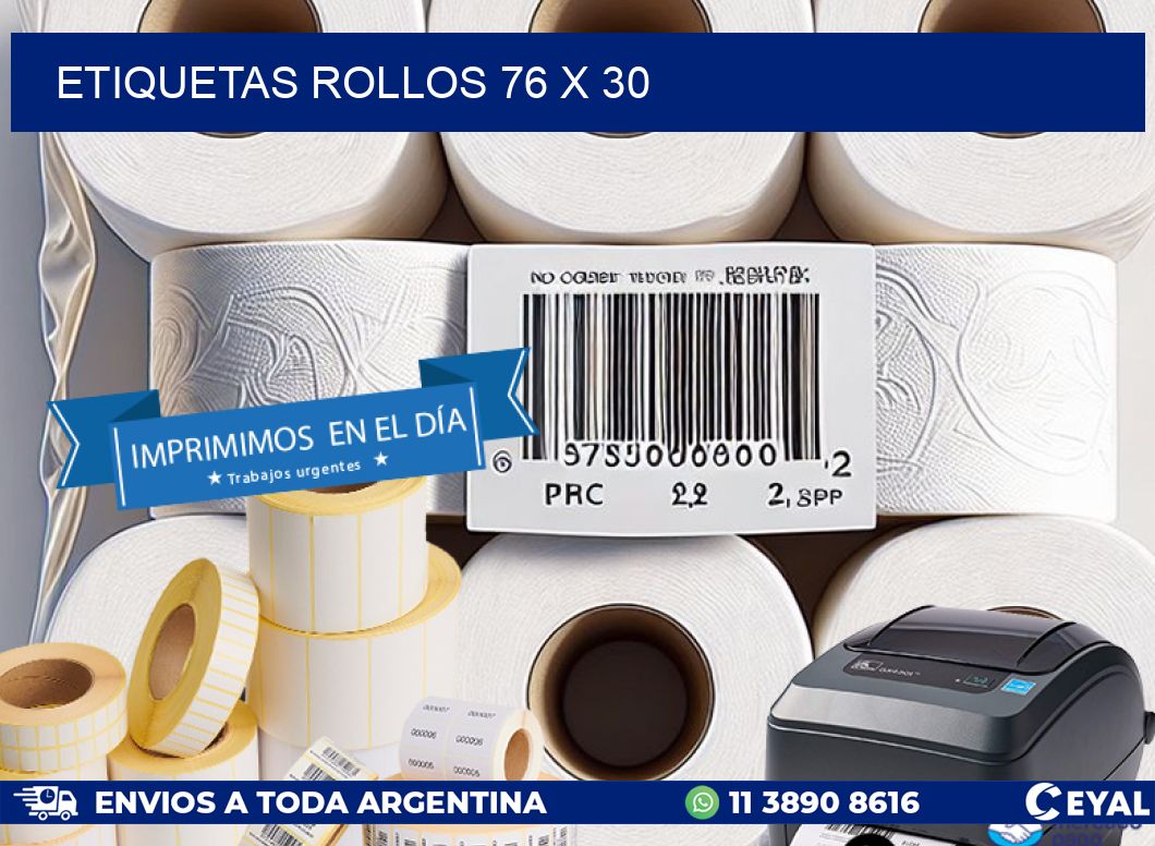 etiquetas rollos 76 x 30