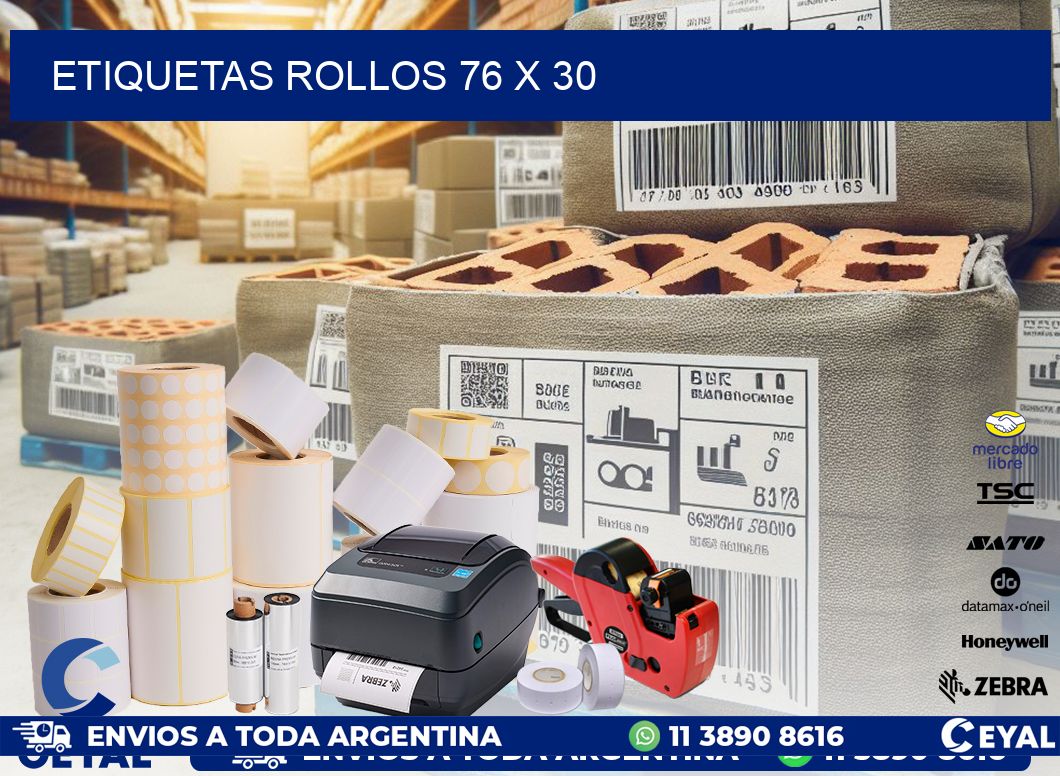 etiquetas rollos 76 x 30