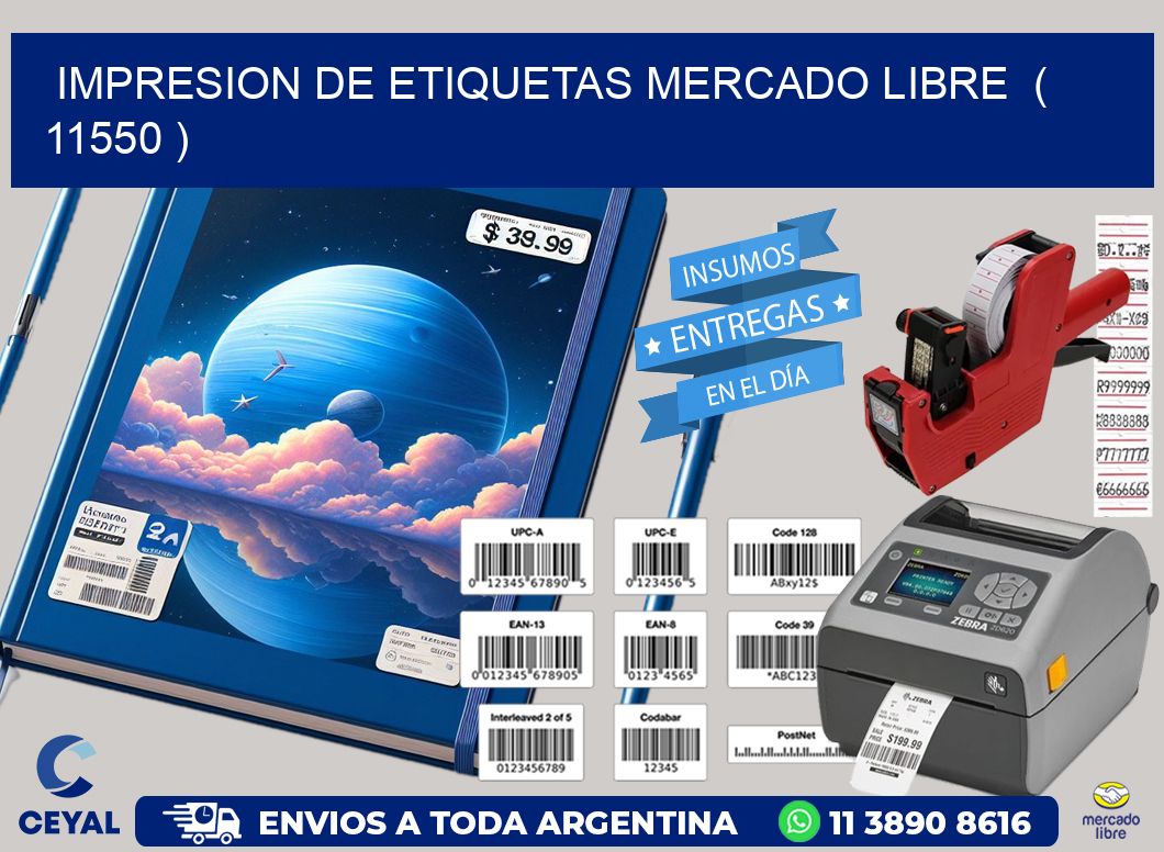 impresion de etiquetas mercado libre ( 11550 )