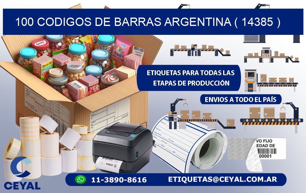 100 codigos de barras argentina ( 14385 )