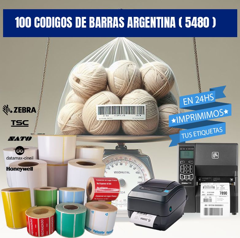 100 codigos de barras argentina ( 5480 )