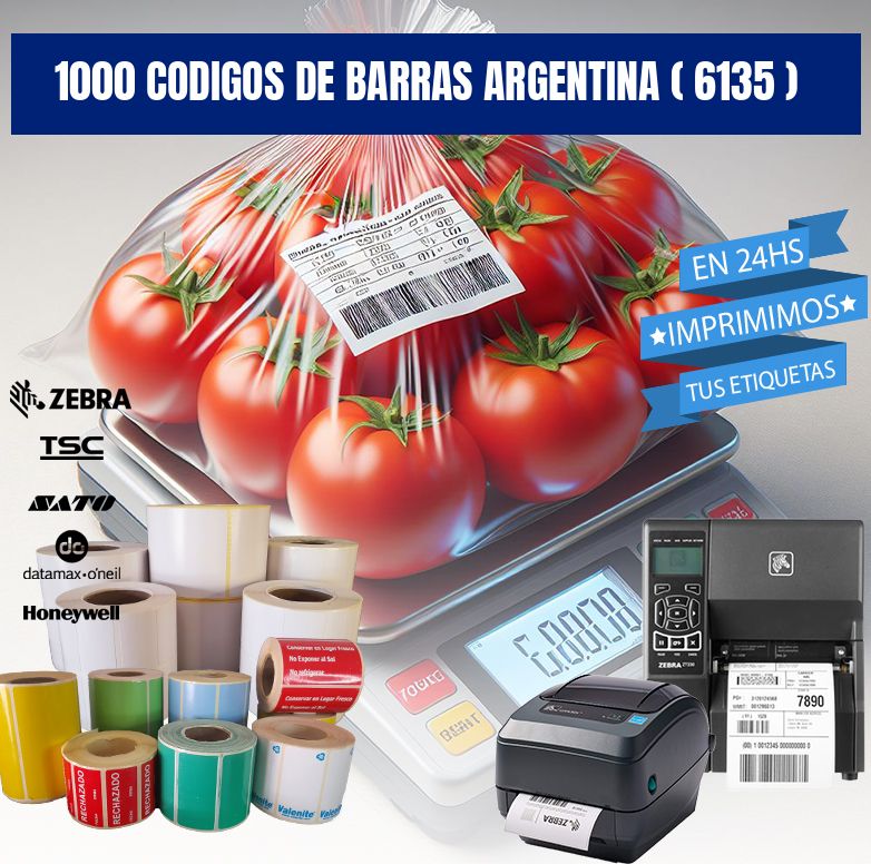 1000 codigos de barras argentina ( 6135 )
