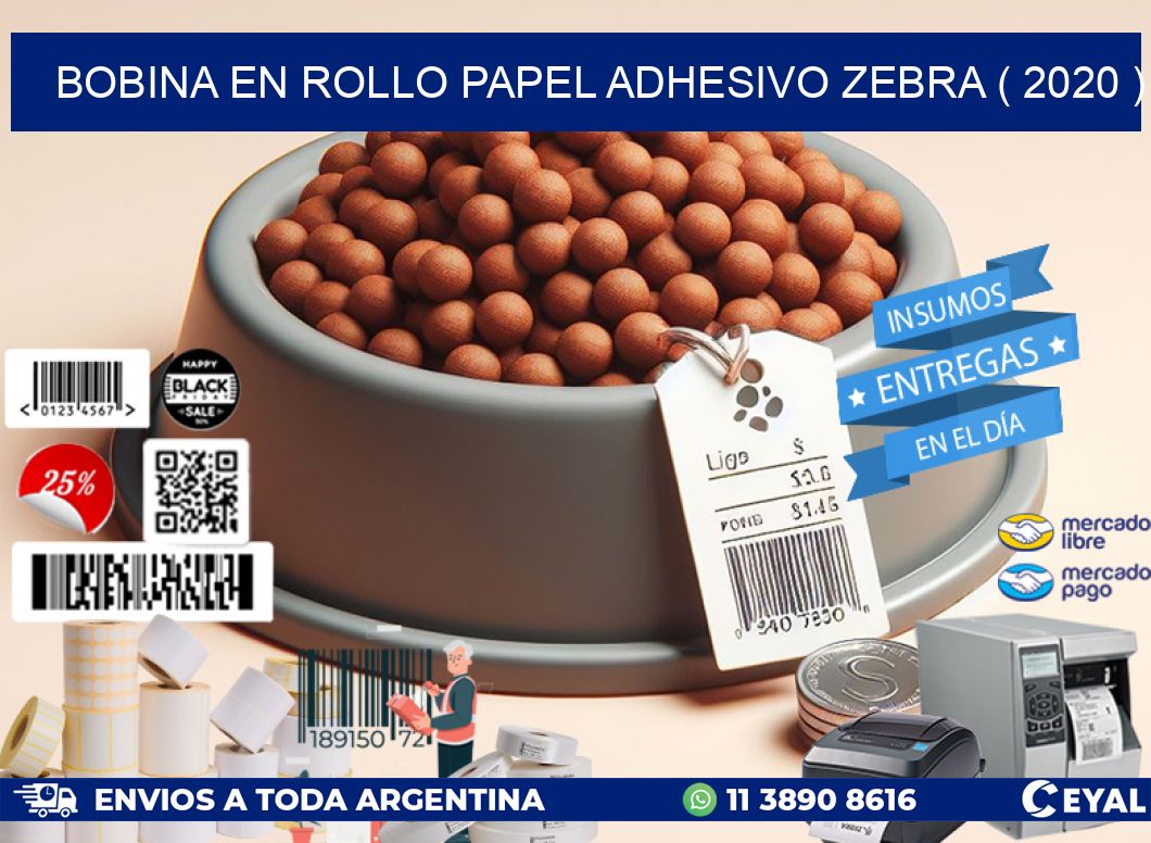 BOBINA EN ROLLO PAPEL ADHESIVO ZEBRA ( 2020 )