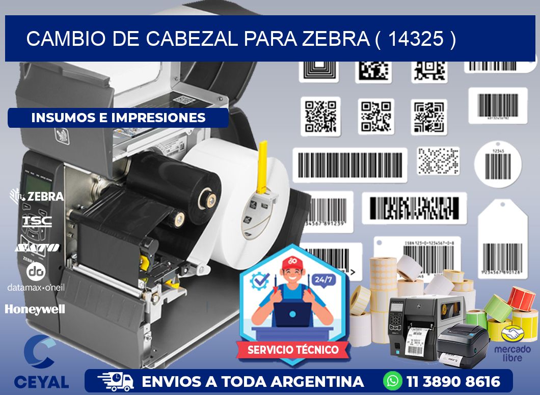 CAMBIO DE CABEZAL PARA ZEBRA ( 14325 )