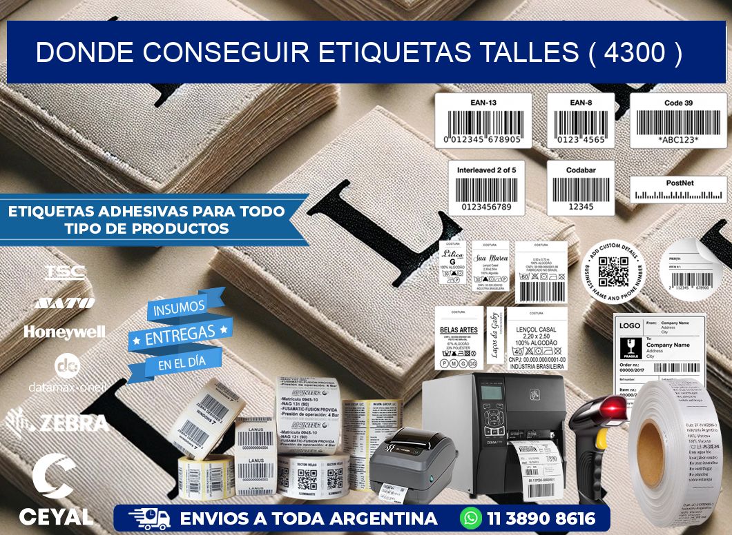 DONDE CONSEGUIR ETIQUETAS TALLES ( 4300 )