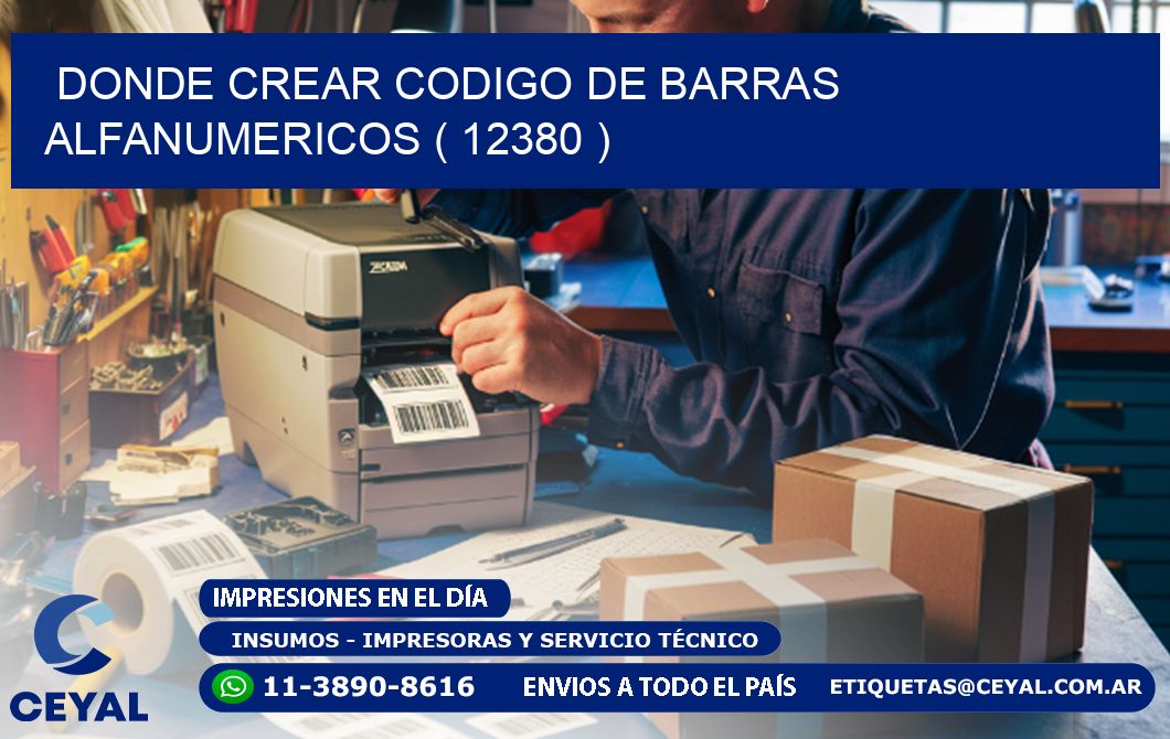 DONDE CREAR CODIGO DE BARRAS ALFANUMERICOS ( 12380 )