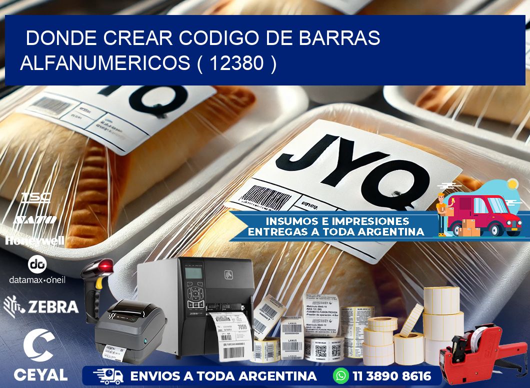 DONDE CREAR CODIGO DE BARRAS ALFANUMERICOS ( 12380 )