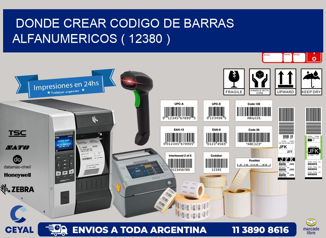 DONDE CREAR CODIGO DE BARRAS ALFANUMERICOS ( 12380 )