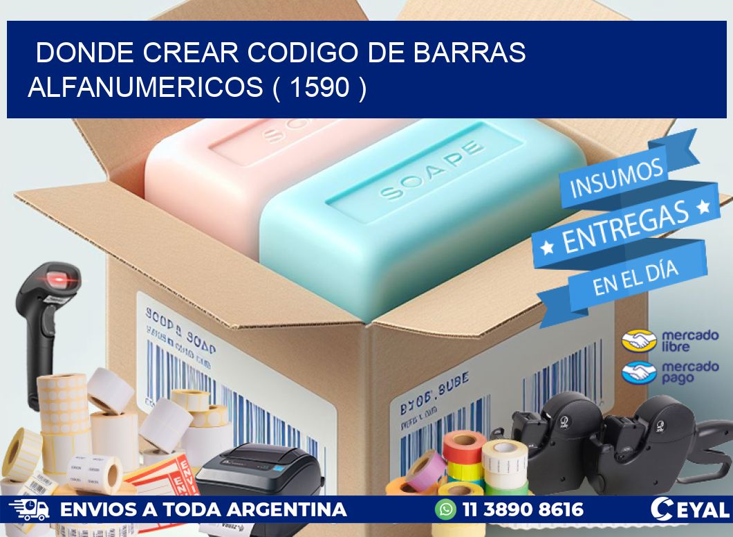 DONDE CREAR CODIGO DE BARRAS ALFANUMERICOS ( 1590 )
