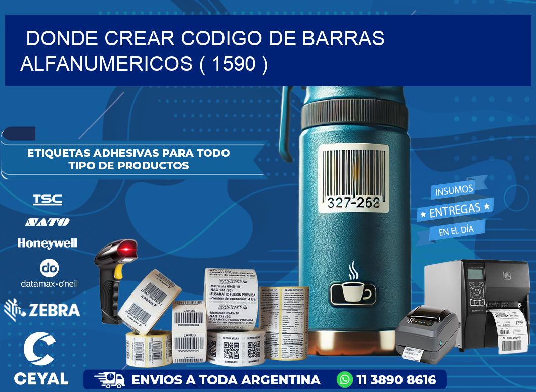 DONDE CREAR CODIGO DE BARRAS ALFANUMERICOS ( 1590 )
