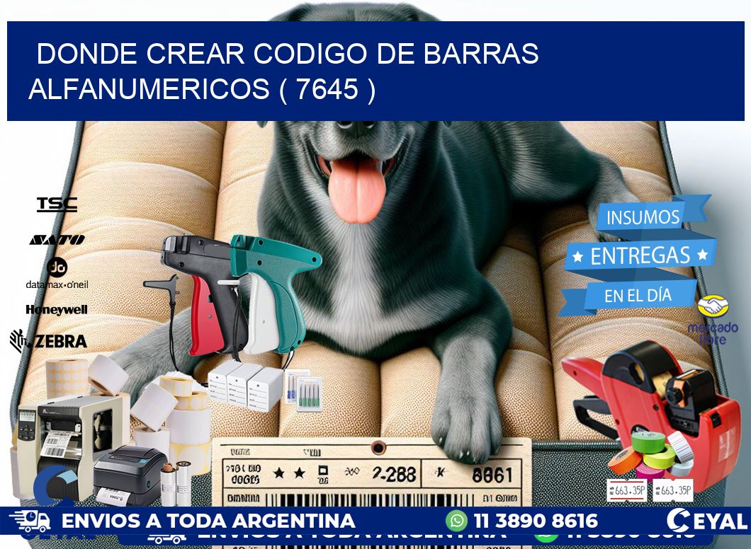 DONDE CREAR CODIGO DE BARRAS ALFANUMERICOS ( 7645 )