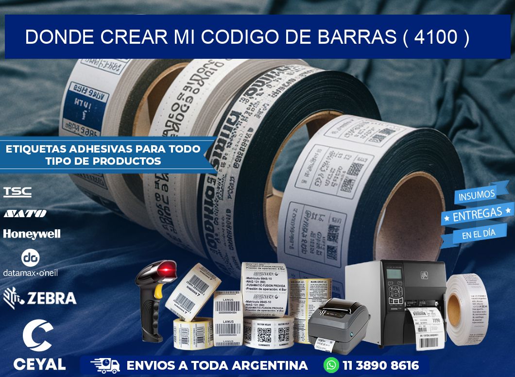 DONDE CREAR MI CODIGO DE BARRAS ( 4100 )