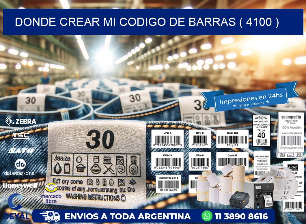 DONDE CREAR MI CODIGO DE BARRAS ( 4100 )