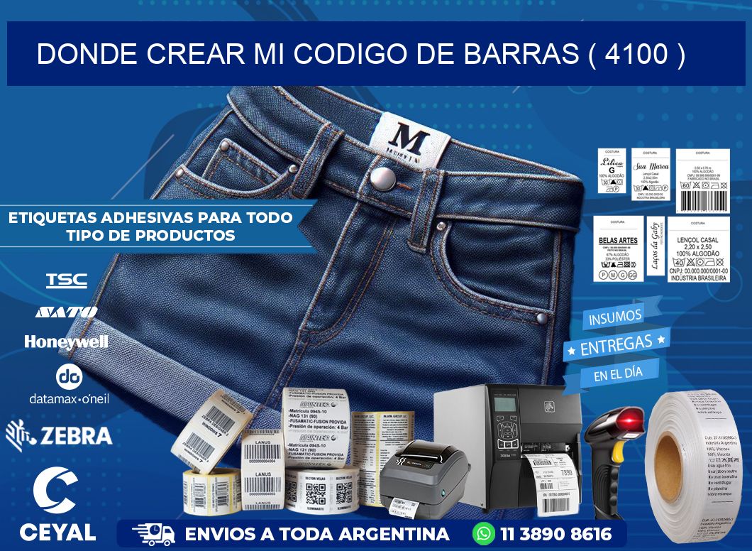 DONDE CREAR MI CODIGO DE BARRAS ( 4100 )