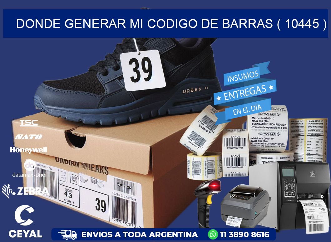 DONDE GENERAR MI CODIGO DE BARRAS ( 10445 )