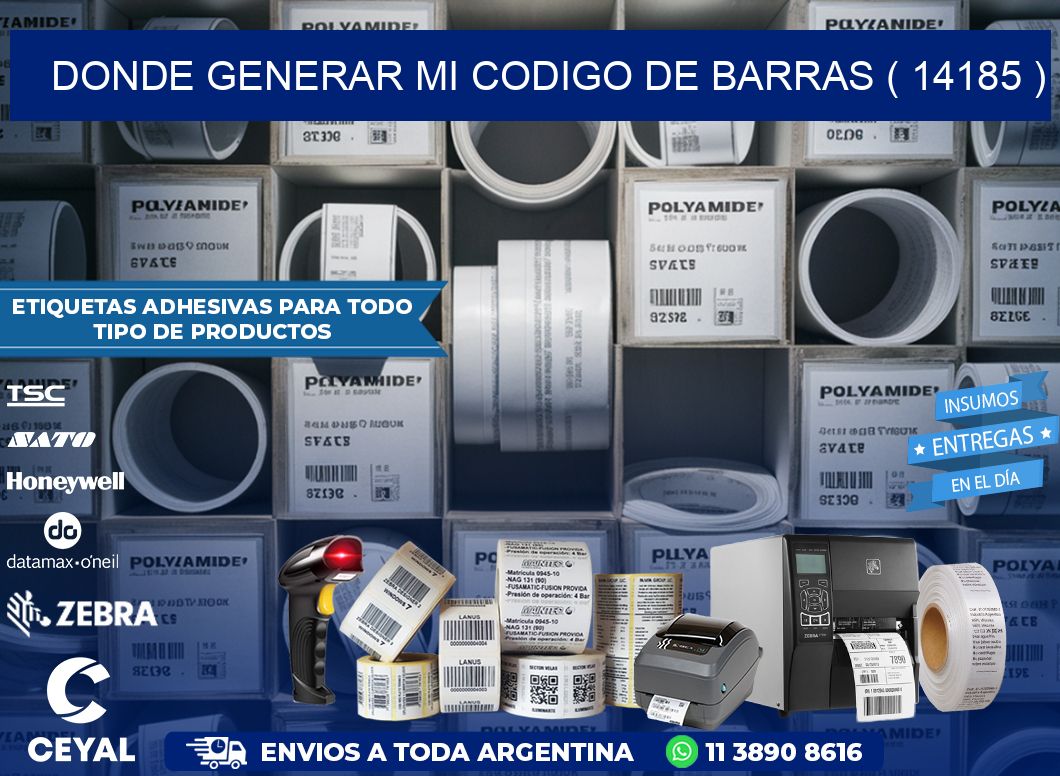 DONDE GENERAR MI CODIGO DE BARRAS ( 14185 )