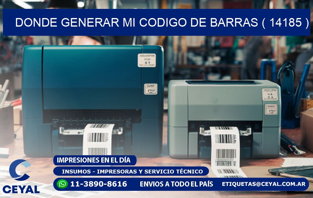 DONDE GENERAR MI CODIGO DE BARRAS ( 14185 )