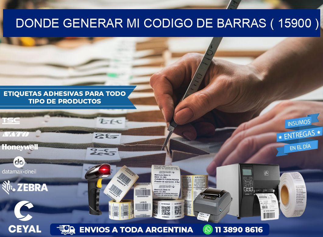 DONDE GENERAR MI CODIGO DE BARRAS ( 15900 )