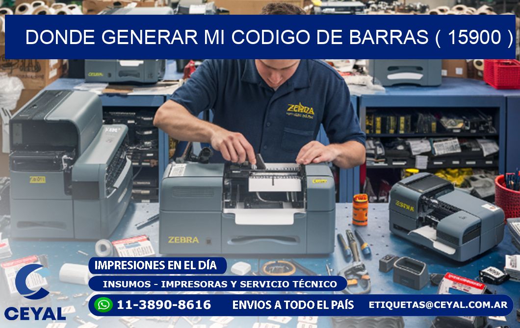 DONDE GENERAR MI CODIGO DE BARRAS ( 15900 )