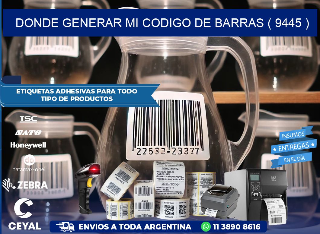 DONDE GENERAR MI CODIGO DE BARRAS ( 9445 )