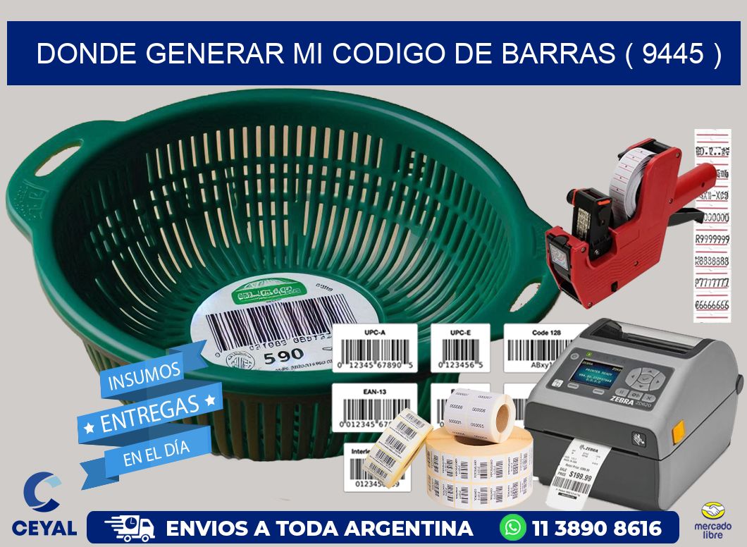 DONDE GENERAR MI CODIGO DE BARRAS ( 9445 )