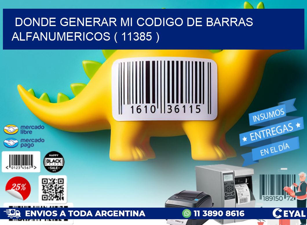 DONDE GENERAR MI CODIGO DE BARRAS ALFANUMERICOS ( 11385 )