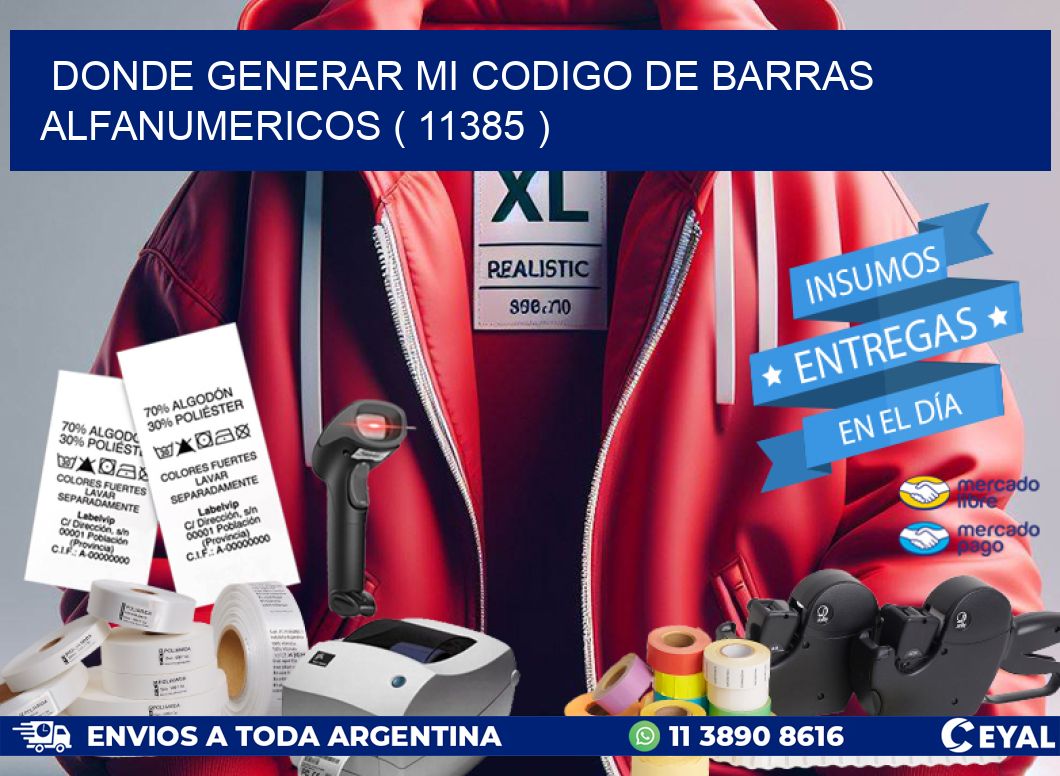 DONDE GENERAR MI CODIGO DE BARRAS ALFANUMERICOS ( 11385 )