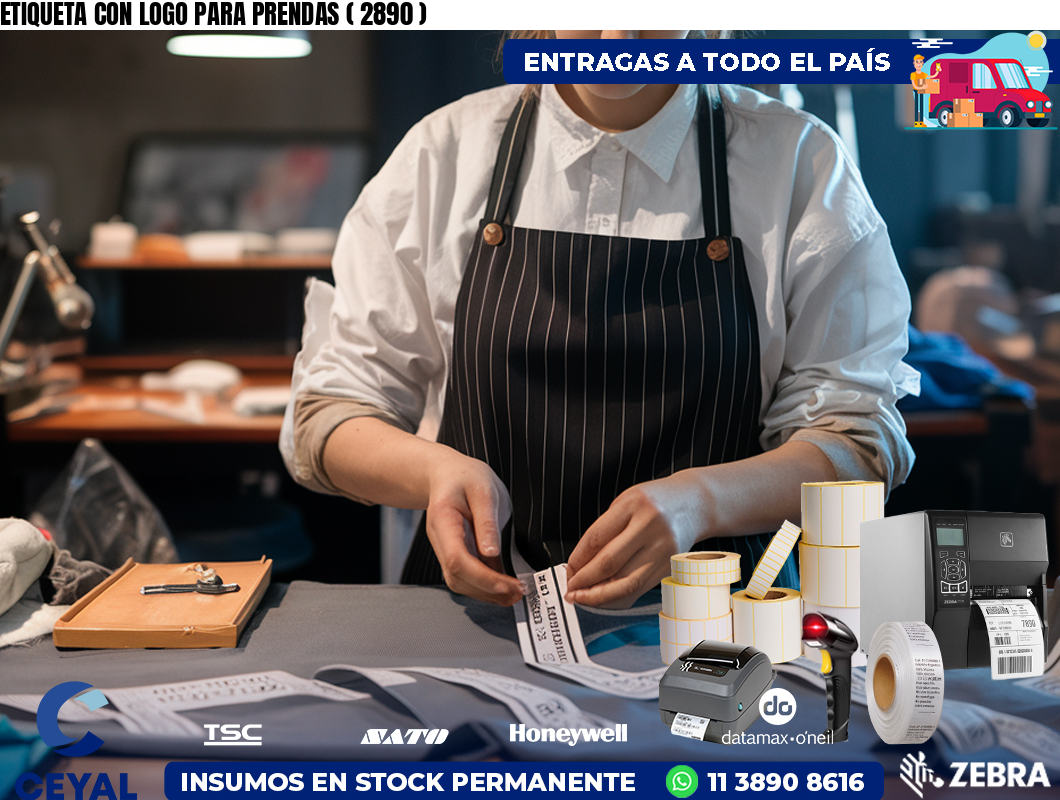 ETIQUETA CON LOGO PARA PRENDAS ( 2890 )