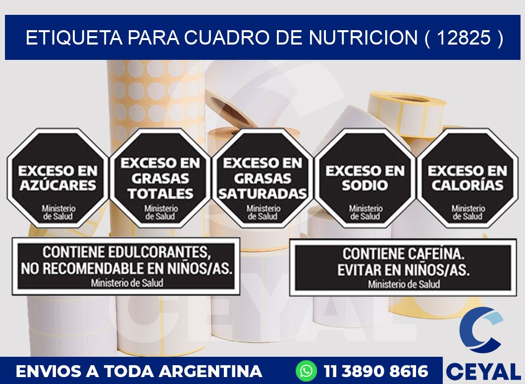 ETIQUETA PARA CUADRO DE NUTRICION ( 12825 )