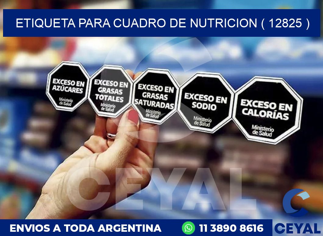 ETIQUETA PARA CUADRO DE NUTRICION ( 12825 )