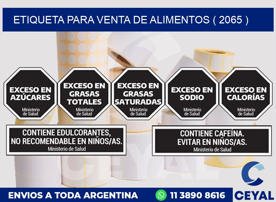 ETIQUETA PARA VENTA DE ALIMENTOS ( 2065 )